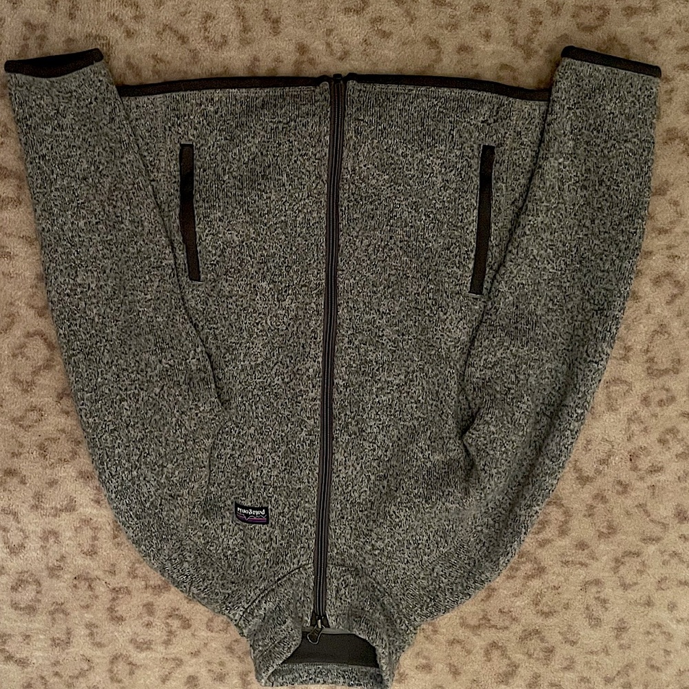 Patagonia Boys The Better Sweater Full Zip Jacket Gray Size M(boys 10)